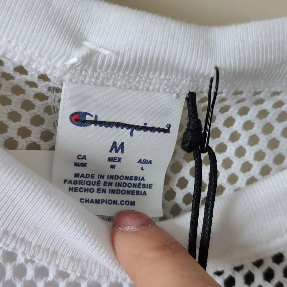 Champion White Mesh Crop Top - Picture 2 of 4